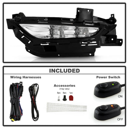 Spyder Chrysler 200 2015-2016 OEM Style Full LED Fog Lights W/Universal Switch- Clear 5086945