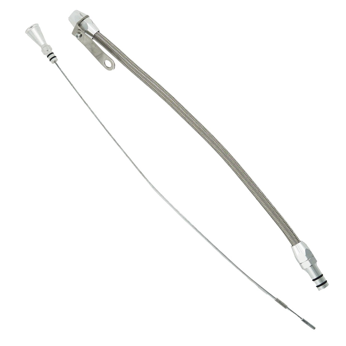 Billet Aluminum JZ Engine Steel Braided Oil Dipstick 1JZ 2JZ Supra Swap 1J 2J