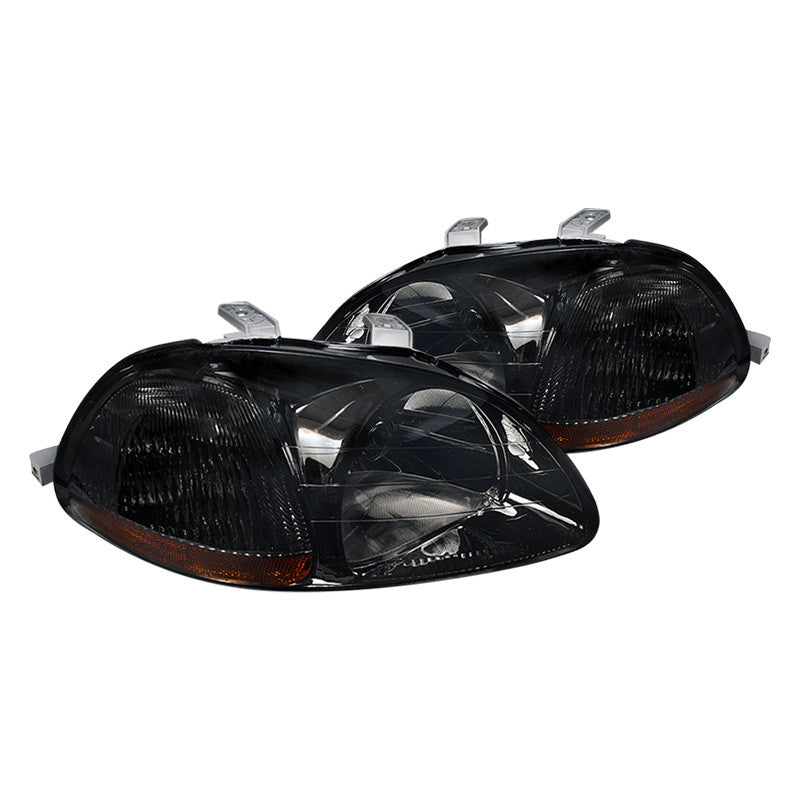Spec-D 96-98 Honda Civic Smoked Headlights Amber Reflectors