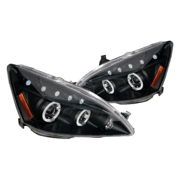 Spec-D 03-07 Honda Accord Halo Projector Headlights Black
