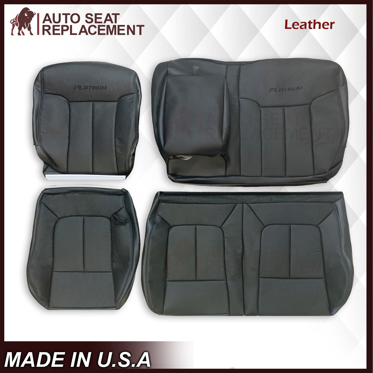 2009 - 2014 Ford F150 PLATINUM EDITION (2nd) Second Row Perforated Leather or Vinyl Seat Covers