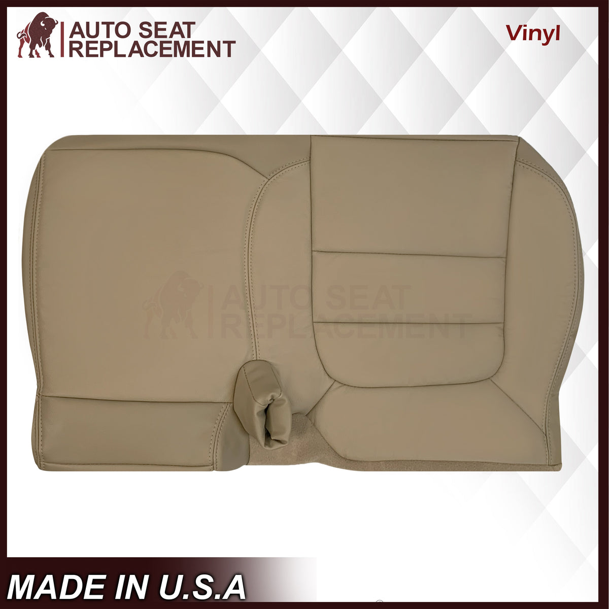 2002-2003 Ford F-150 Lariat SuperCrew Replacement Genuine Leather Seat Cover: Medium Parchment Tan