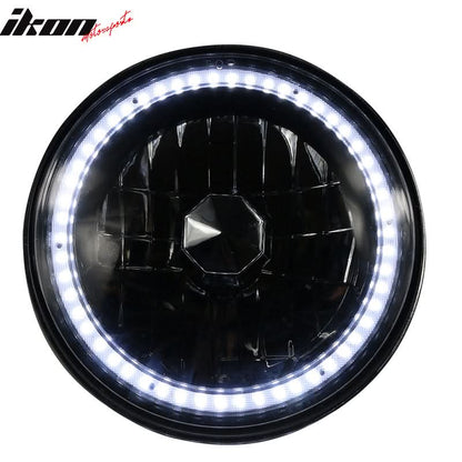 Universal 7" H6024 6014gen White Ring H4 Bulb Angel Eye Headlight