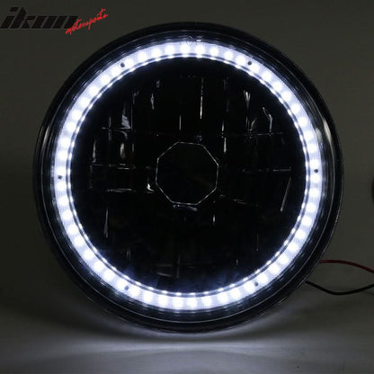 Universal 7" H6024 6014gen White Ring H4 Bulb Angel Eye Headlight
