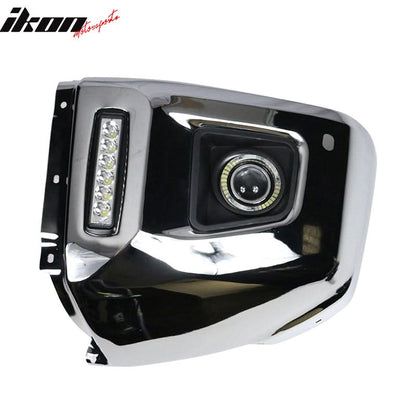 2014-2019 Toyota Tundra Chrome Halo Projector LED Bumper Fog Lights