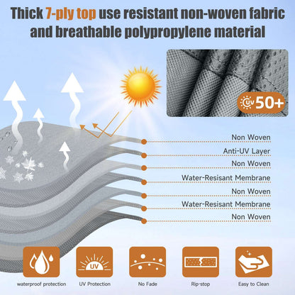 DikaSun 7 Layers Pop Up Camper Cover, Breathable UV Resistant Windproof Waterproof RV Cover