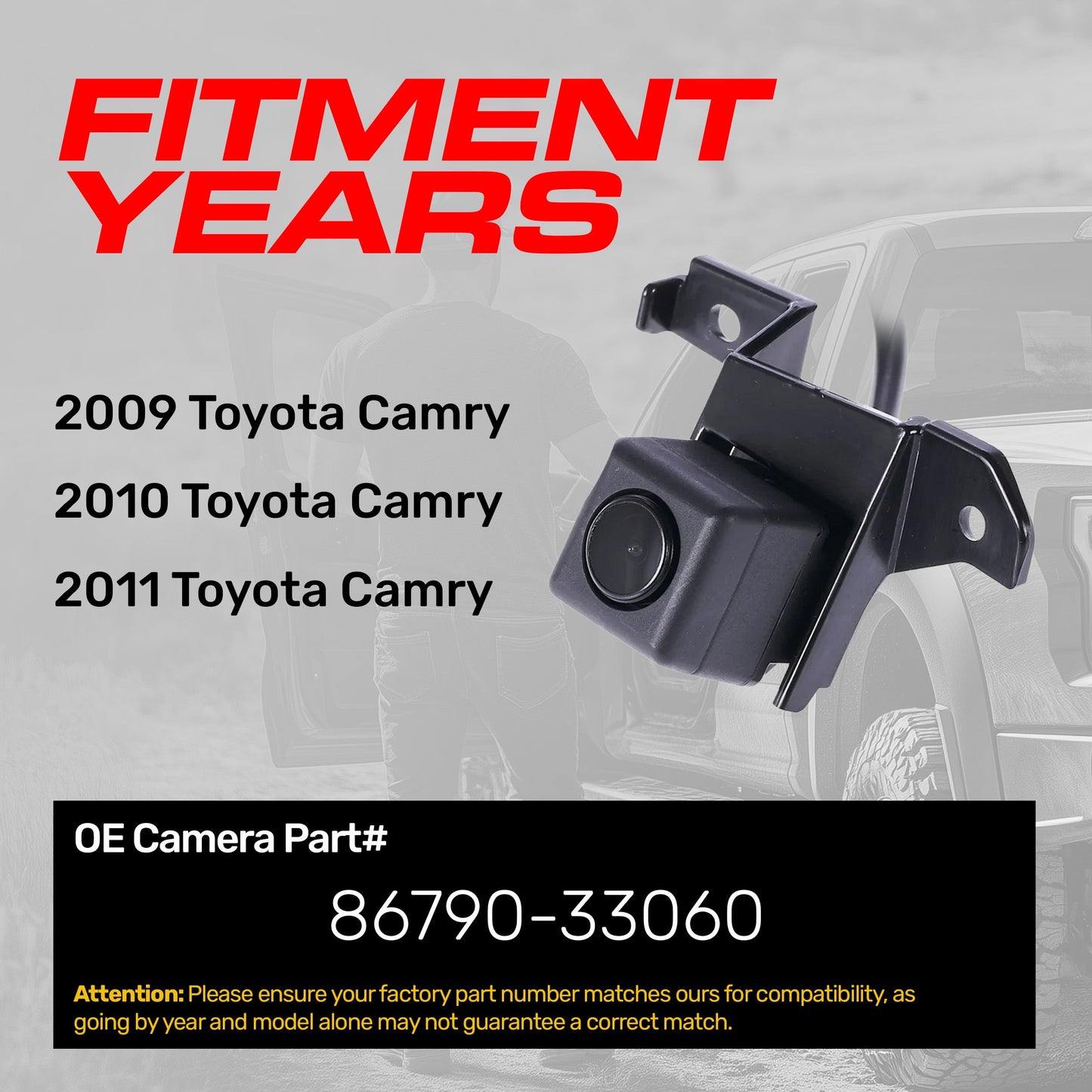 Toyota Camry (2009-2011) OEM Replacement Backup Camera OE Part # 86790-33060