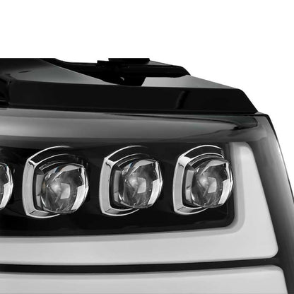 AlphaRex 07-13 Chevy Avalanche NOVA LED Proj Headlights Plank Style Gloss Black w/Activ Light/DRL 880287 *Discontinued