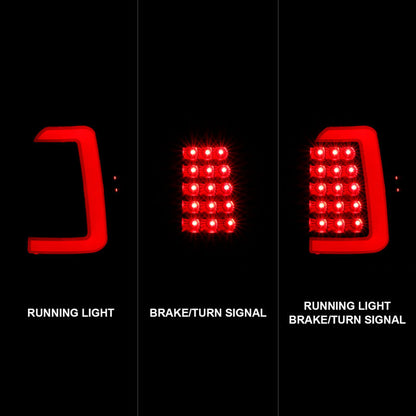 ANZO 1997-2004 Dodge Dakota LED Taillights Black Housing Clear Lens Pair 311347