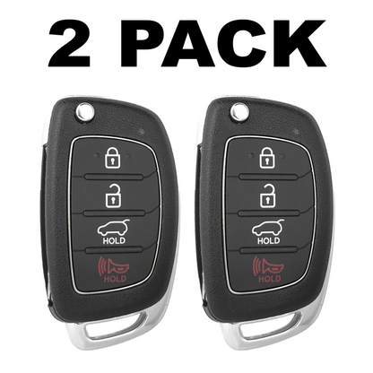Hyundai Santa Fe 2013-2016 4 Button Flip Key Remote for FCC: TQ8-RKE-3F04 (2 Pack)