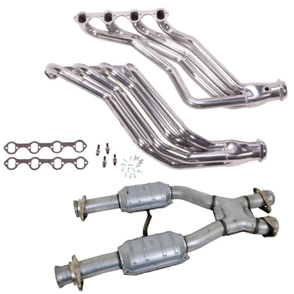 BBK 79-93 Ford Mustang 5.0L 1-3/4 Long Tube Headers w/High Flow Catted X-Pipe (Silver Ceramic) 15943
