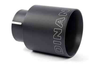 Dinan Double-Walled 4" Clamp-On Exhaust Tip (Black Ceramic) Black - 4" Outlet, 3" Inlet