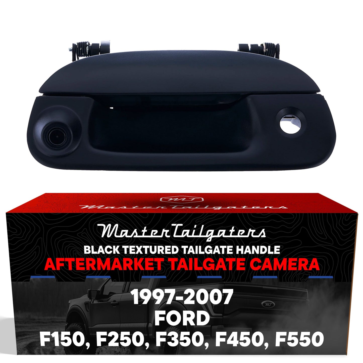 Ford F150 F250 F350 F450 F550 (1997-2007) Black Replacement Tailgate Handle with Backup Camera