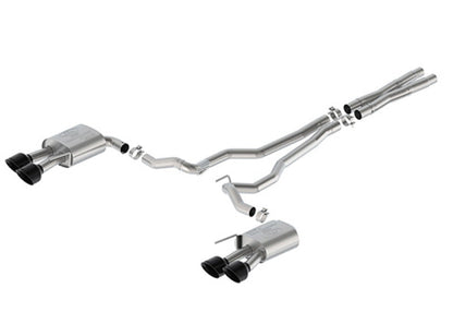 Ford Racing 2024 Mustang 5.0L Sport Non-Active Cat-Back Exhaust w/Valance - Black Tip M-5200-M5SBV