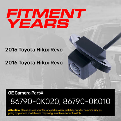 Toyota Hilux Revo (2015-2016) OEM Replacement Backup Camera OE Part # 86790-0K020, 86790-0K010