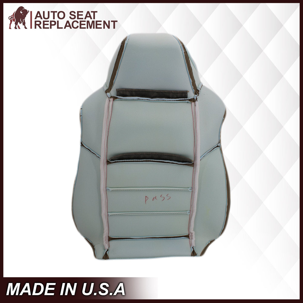 2002-2003 Ford F250 F350 Lariat Perforated Seat Cover in Gray: Choose Leather or Vinyl