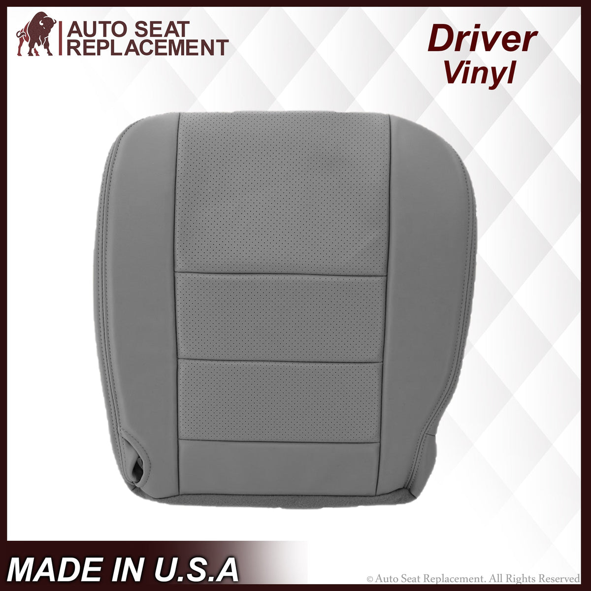 2002-2003 Ford F250 F350 Lariat Perforated Seat Cover in Gray: Choose Leather or Vinyl