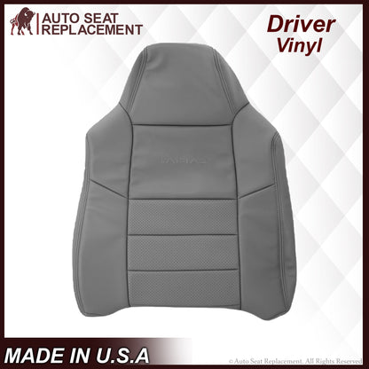 2002-2003 Ford F250 F350 Lariat Perforated Seat Cover in Gray: Choose Leather or Vinyl