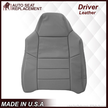 2002-2003 Ford F250 F350 Lariat Perforated Seat Cover in Gray: Choose Leather or Vinyl