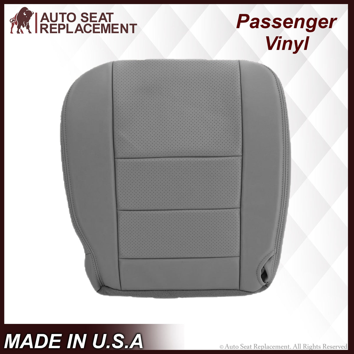 2002-2003 Ford F250 F350 Lariat Perforated Seat Cover in Gray: Choose Leather or Vinyl