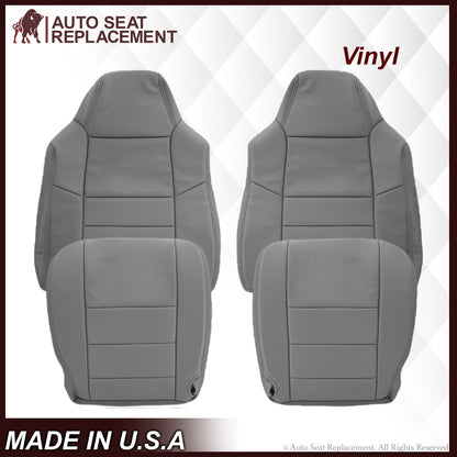 2002-2003 Ford F250 F350 Lariat Perforated Seat Cover in Gray: Choose Leather or Vinyl