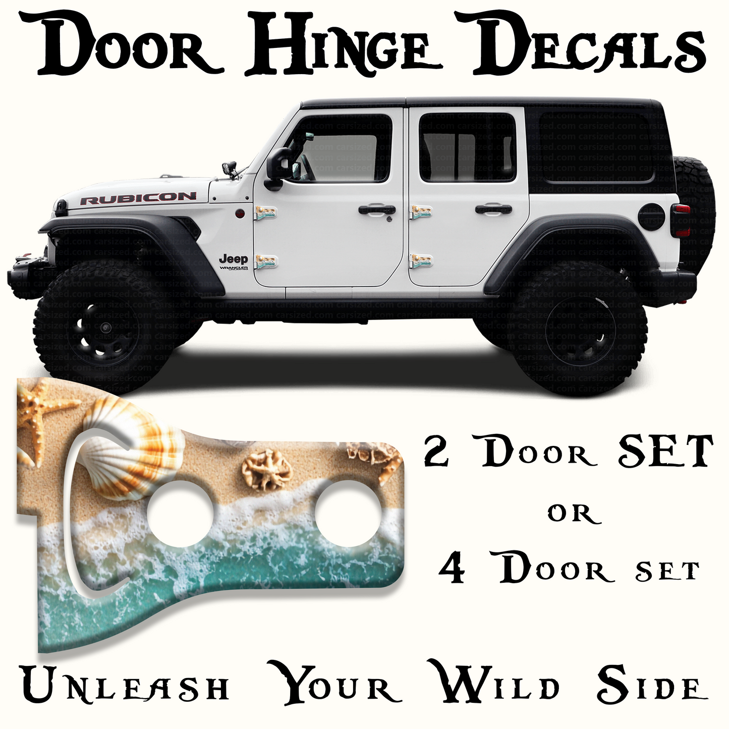 sea shells print Door hinge decals 31