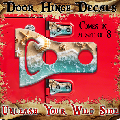 sea shells print Door hinge decals 31