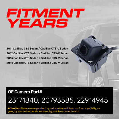 Cadillac CTS/CTS-V Sedan (2011-2014) OEM Replacement Backup Camera OE Part # 20793585, 22914945, 23171840