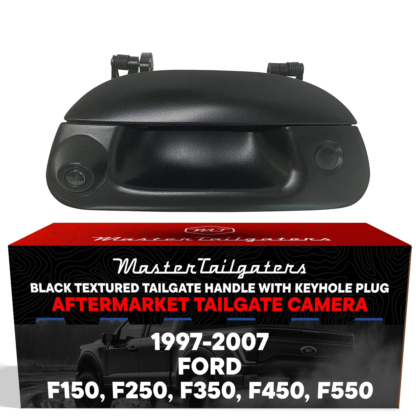 Ford F150 F250 F350 F450 F550 (1997-2007) Replacement Tailgate Handle with Backup Camera (with Key Hole Plug)