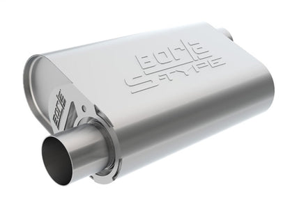 Borla CrateMuffler Stock SBF 289/ 302/ FE BB 2.5 inch Offset/Offset 14in x 4.35in x 9in Oval Muffler 400828