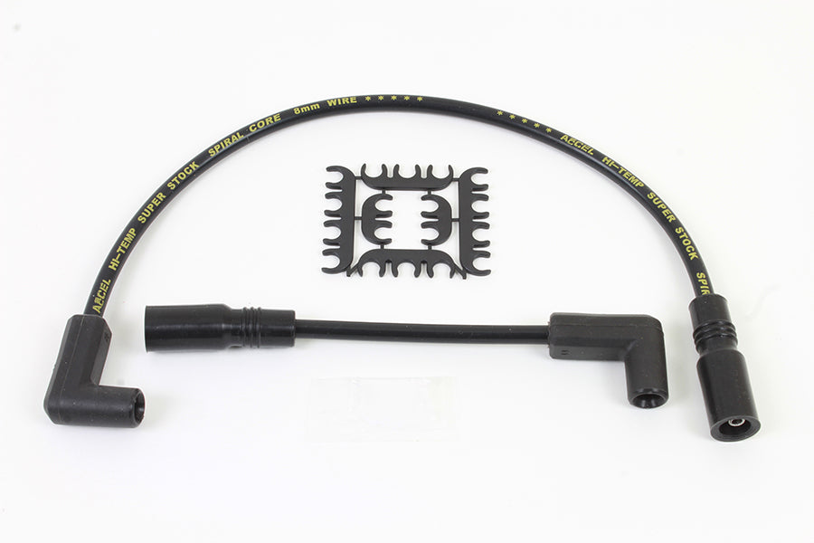 Accel 8mm S/S Spiral Core Ignition Wire Set Black