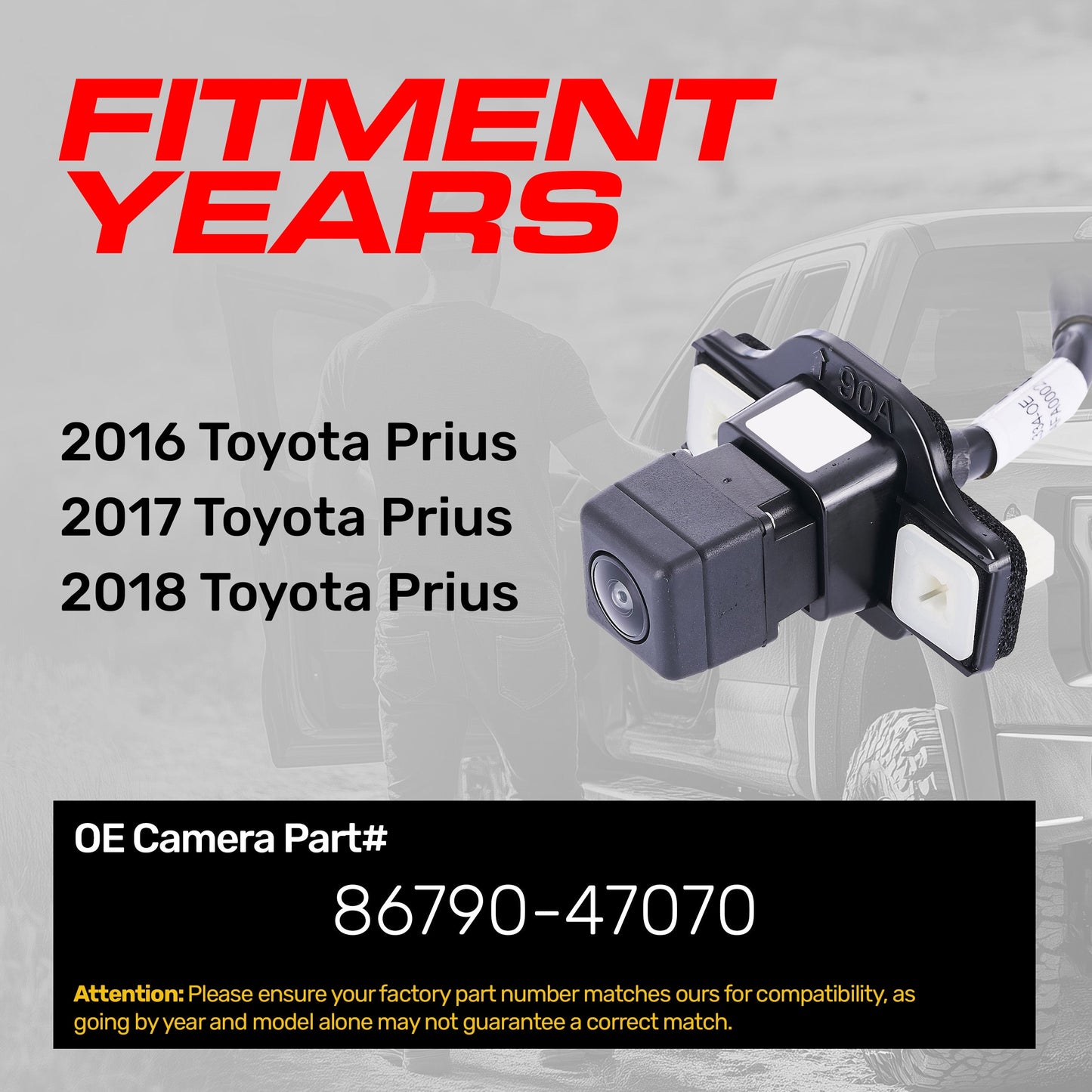 Toyota Prius (2016-2018) OEM Replacement Backup Camera OE Part # 86790-47070