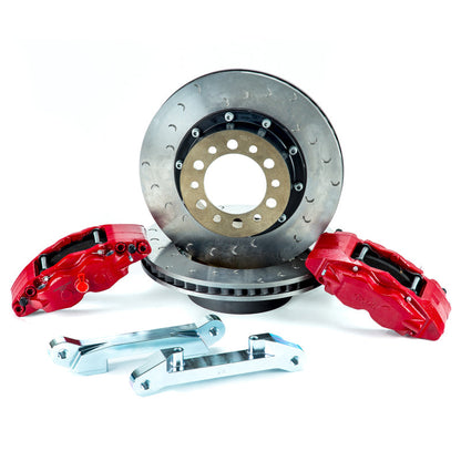 Alcon 07+ Jeep JK w/ 6x5.5in Hub 355x22mm Rotor 4-Piston Red Calipers Rear Brake Upgrade Kit BKR5059D17
