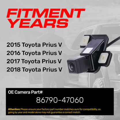 Toyota Prius V (2015-2018) OEM Replacement Backup Camera OE Part # 86790-47060