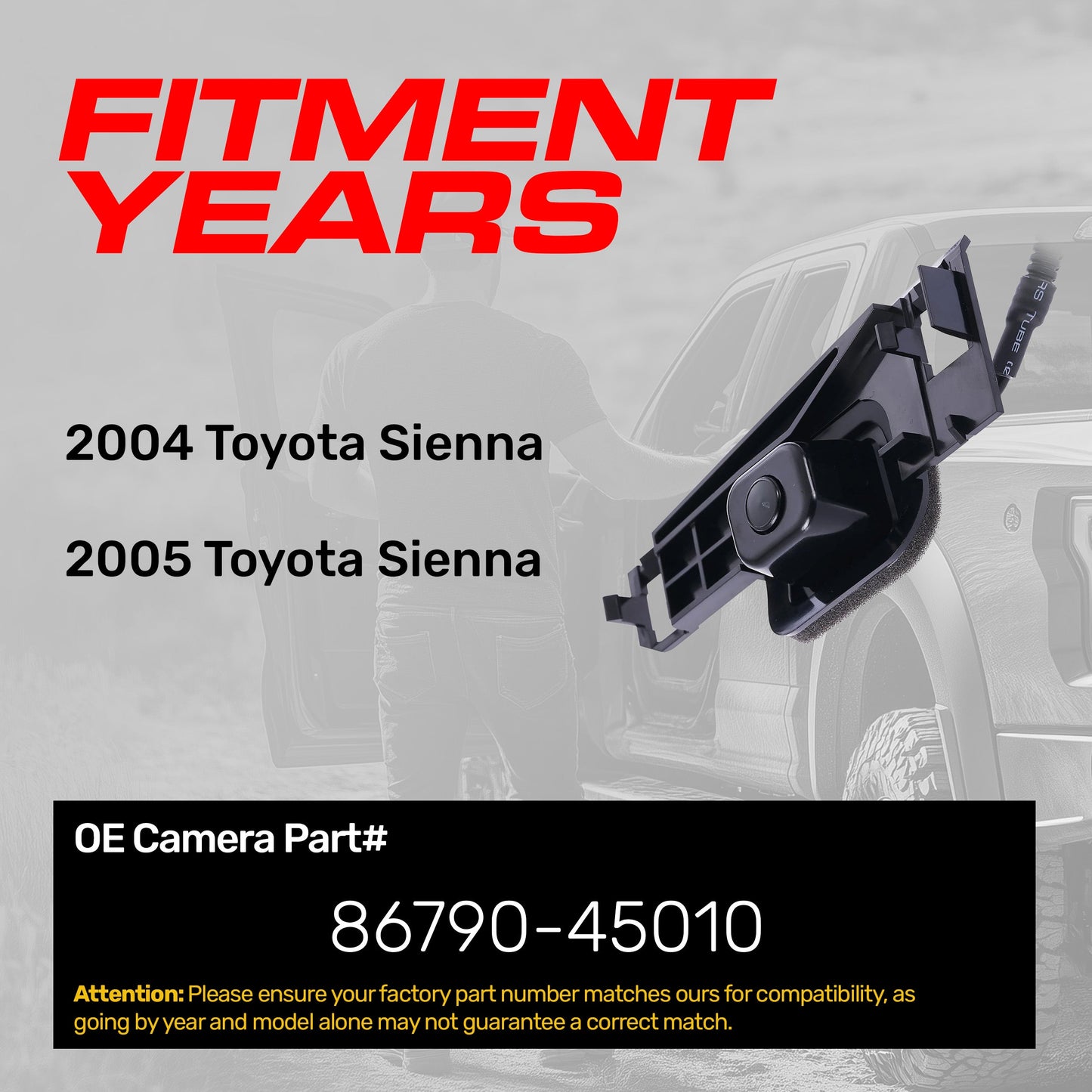 Toyota Sienna (2004-2005) OEM Replacement Backup Camera OE Part # 86790-45010