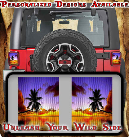 Sunset beach Taillight cover decal 32
