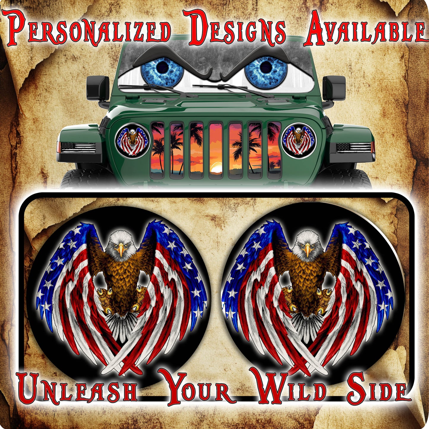 Eagle eye for a round beast headlight decal. 32