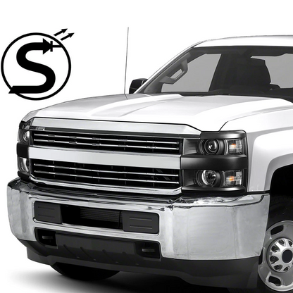 15-19 Chevy Silverado 2500HD/3500HD Projector Headlight Set Black Housing Clear Lens
