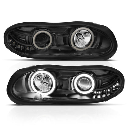 Anzo 1998-2002 Chevrolet Camaro Projector Headlights w/ Halo Black