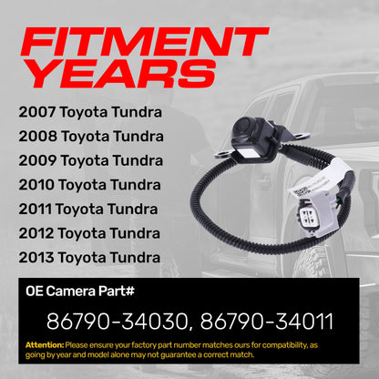 Toyota Tundra (2007-2013) OEM Replacement Backup Camera OE Part # 86790-34011, 86790-34030