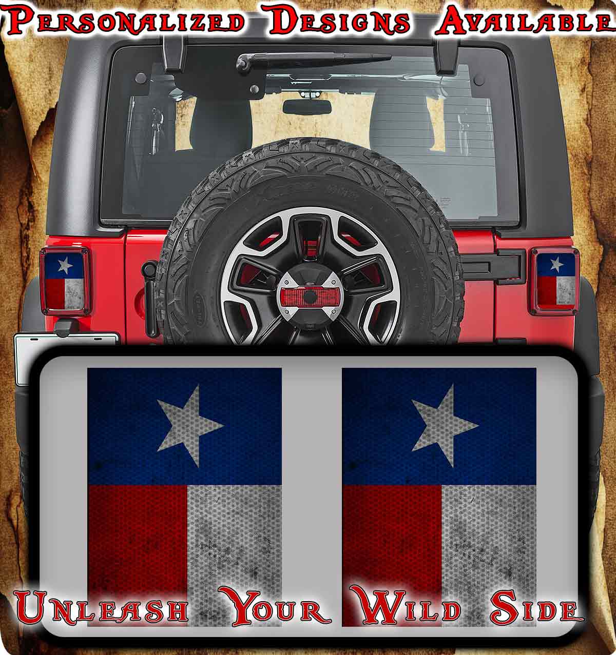 Texas flag Taillight cover decal 33