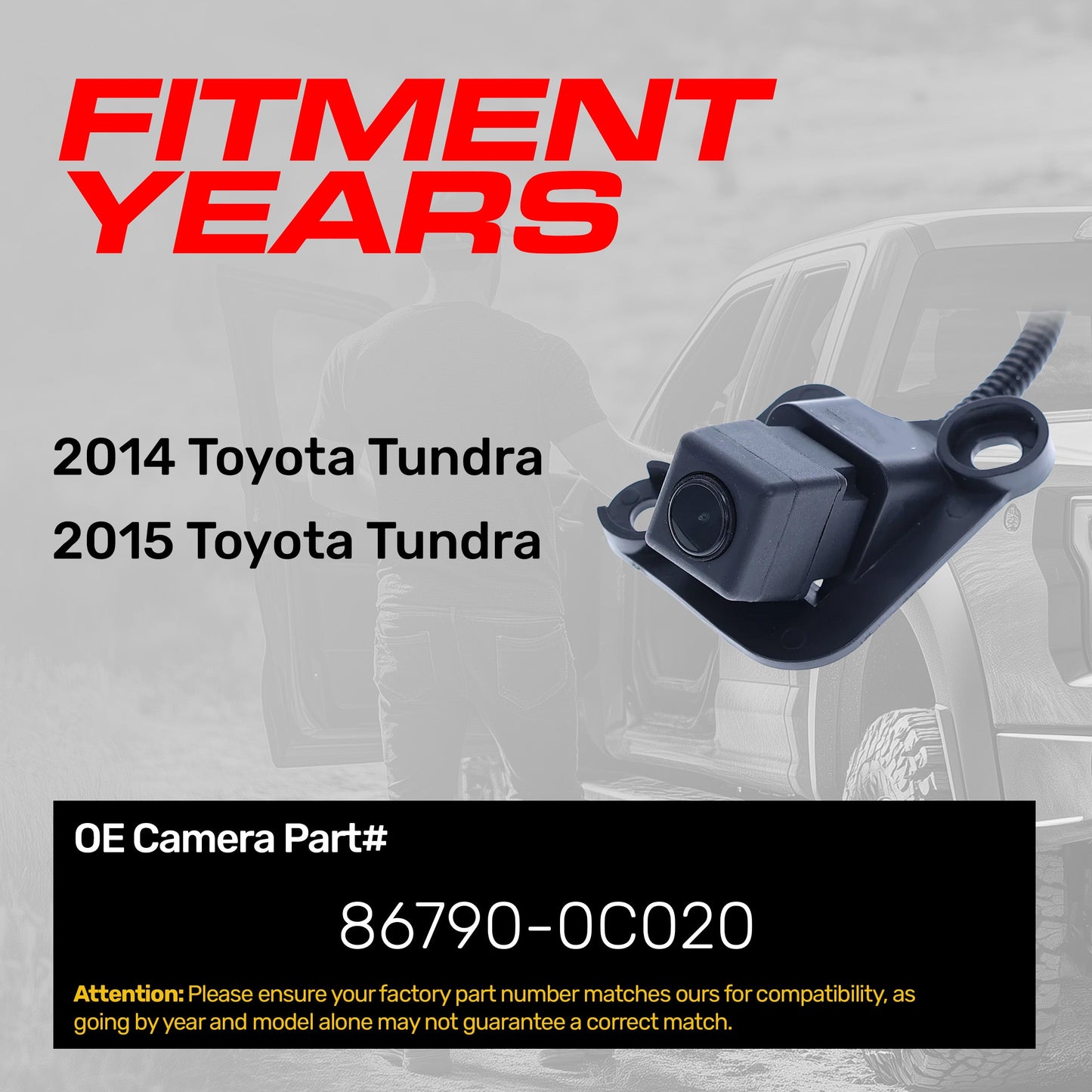 Toyota Tundra (2014-2015) OEM Replacement Backup Camera OE Part # 86790-0C020