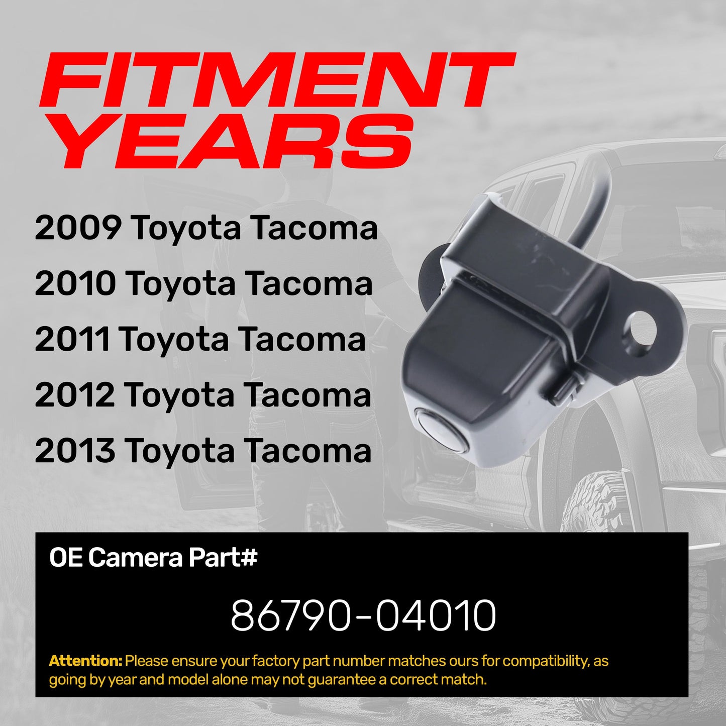Toyota Tacoma (2009-2013) OEM Replacement Backup Camera OE Part # 86790-04010