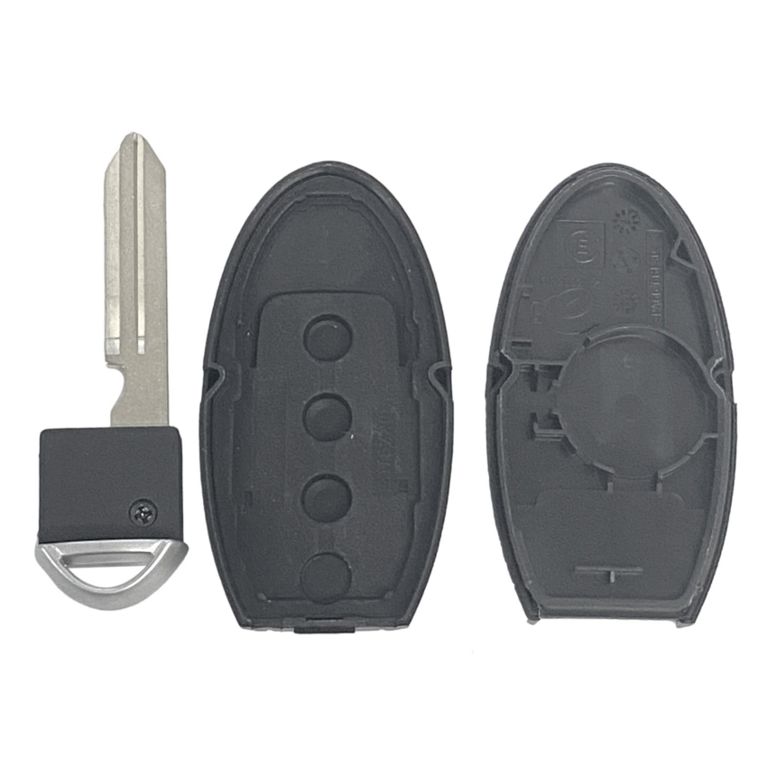 Nissan Infiniti 4 Button Smart Key Shell Replacement Case w/ Hatch (KR55WK49622) | Aftermarket