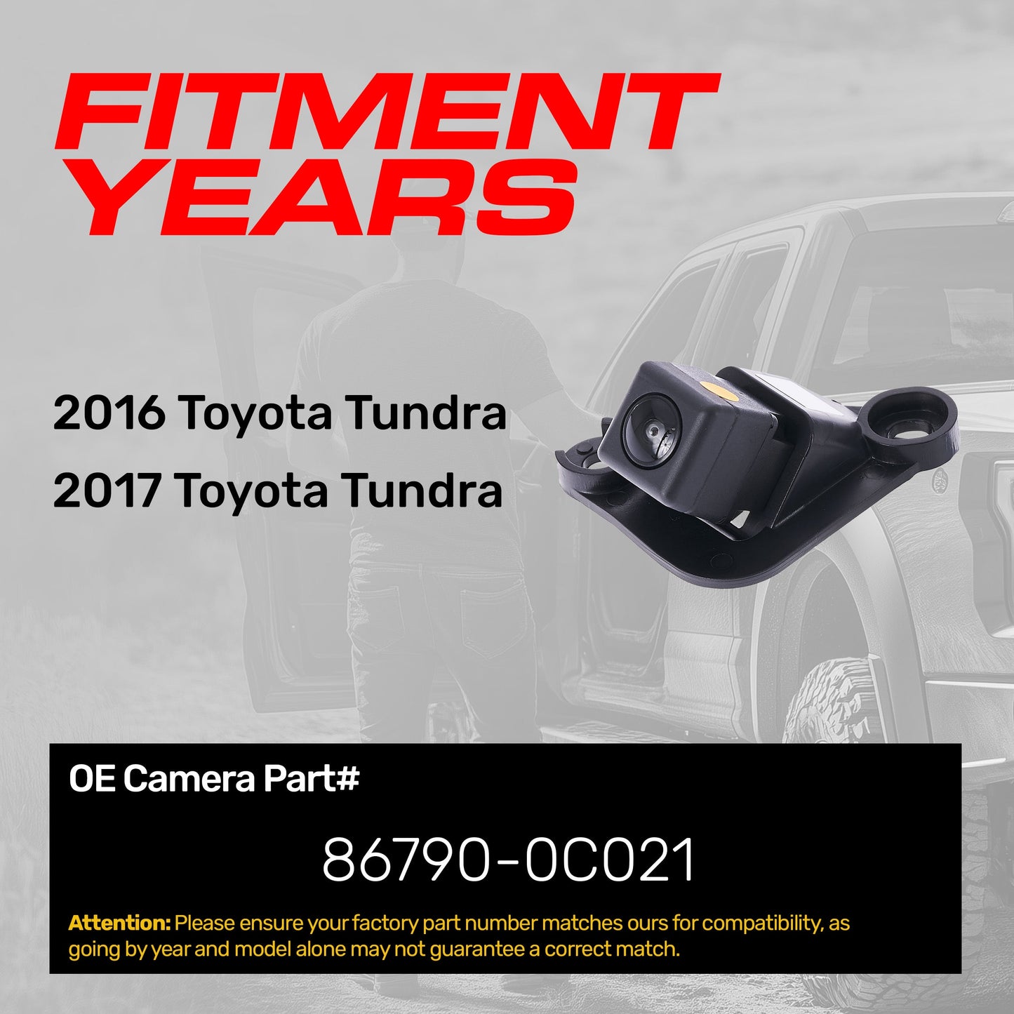 Toyota Tundra (2016-2017) OEM Replacement Backup Camera OE Part # 86790-0C021