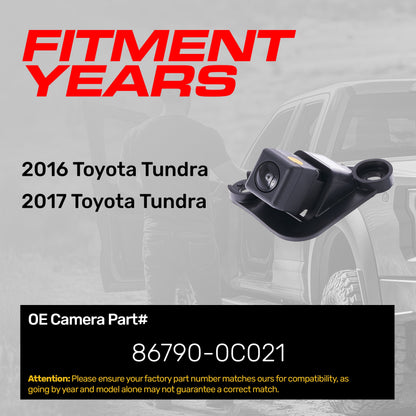 Toyota Tundra (2016-2017) OEM Replacement Backup Camera OE Part # 86790-0C021