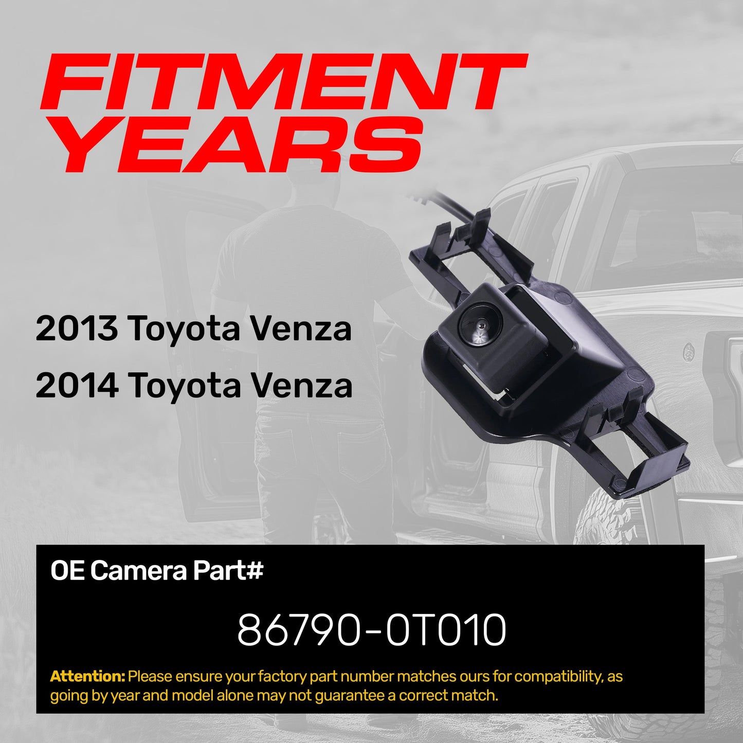 Toyota Venza (2013-2014) OEM Replacement Backup Camera OE Part # 86790-0T010