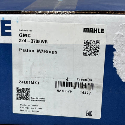 MAHLE GMC Piston W/Rings Replacement For Chevy  224-3708WR