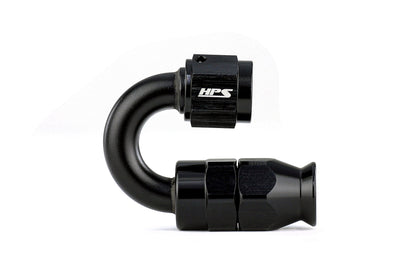 HPS Performance Products Compression Teflon Hose End to AN Female for Stainless Steel Reinforced PTFE Hose, Aluminum, Black