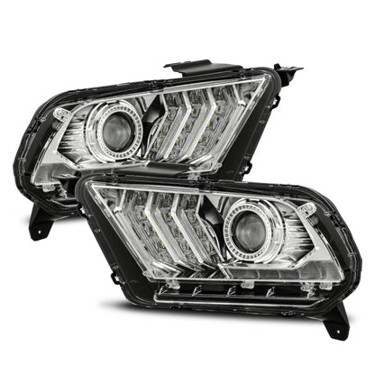 AlphaRex 10-12 Ford Mustang PRO-Series Projector Headlights Plank Style Chrome w/Top/Bottom DRL 880111 *Discontinued